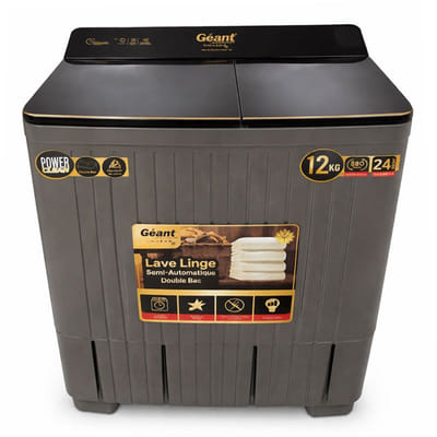 Machine à laver GEANT semi automatique 12 KG / Noir + Pompe, Vue principale