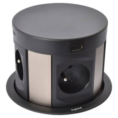 Multiprise LEGRAND Incara Tower 120 4 Prises 2P+T + 2 Ports USB Type A+C, Vue principale