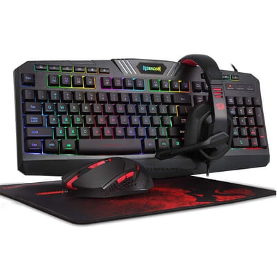 Pack Gamer REDRAGON 4en1 Clavier + Souris + Tapis + Casque, Vue principale