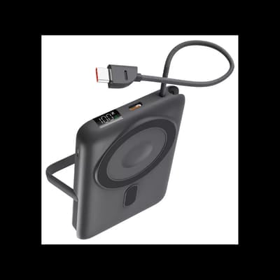 Power Bank KSIX 10 000 mAh / PD 22,5 W / Compatible avec la charge magnétique / Support intégré / Gris, Vue principale