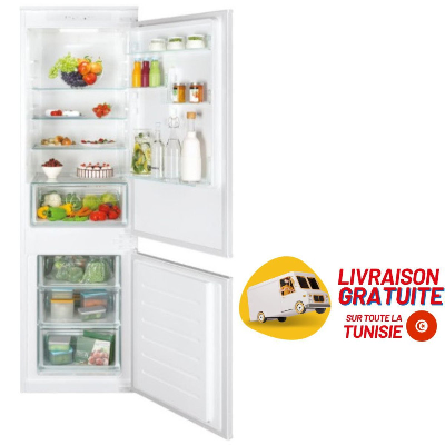 Réfrigérateur Combiné Encastrable Candy 264 Litres Blanc (CBT3518F)