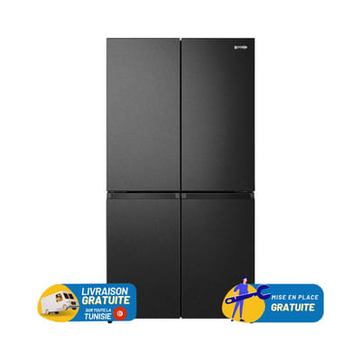 Réfrigérateur GORENJE SIDE BY SIDE INVERTER No Frost 611 Litres / NRM9181SB / NOIR, Vue principale