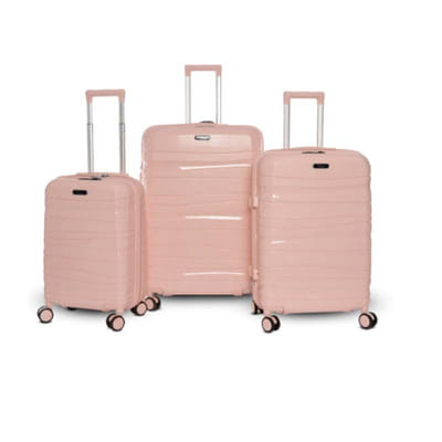 Set De 3 Valises Incassable Avec Roues Démontables Rose, Vue principale