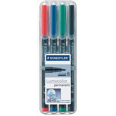 Staedtler 314 WP4 marqueur indélébile Noir, Bleu, Vert, Rouge, Vue principale