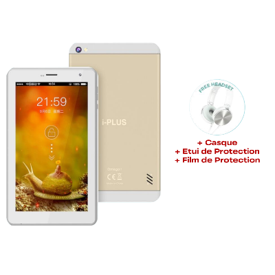 Tablette IPLUS OMEGA 7 / 3G / 1 Go / 32 Go / Gold + Etui en Silicone + Film de protection + Casque Filaire