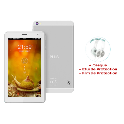 Tablette IPLUS OMEGA 7 / 3G / 1 Go / 32 Go / Silver + Etui en Silicone + Film de protection + Casque Filaire