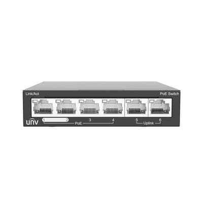 Uniview NSW2020-6T-POE-IN commutateur réseau Non-géré Fast Ethernet (10/100) Connexion Ethernet, supportant l'alimentation via ce port (PoE) Gris, Vue principale
