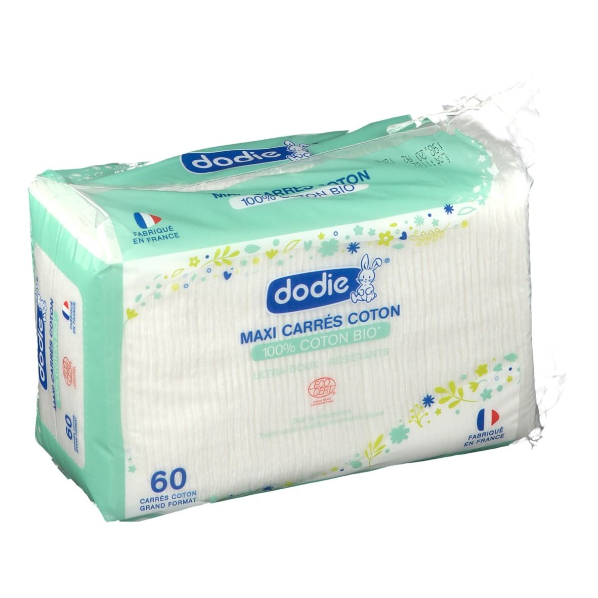 Dodie Maxi carres coton 3en1 60pcs 