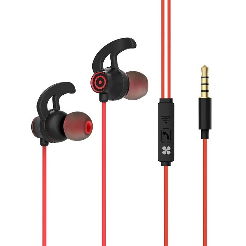 ECOUTEURS INTRA-AURICULAIRES CABLE PLAT ROUGE