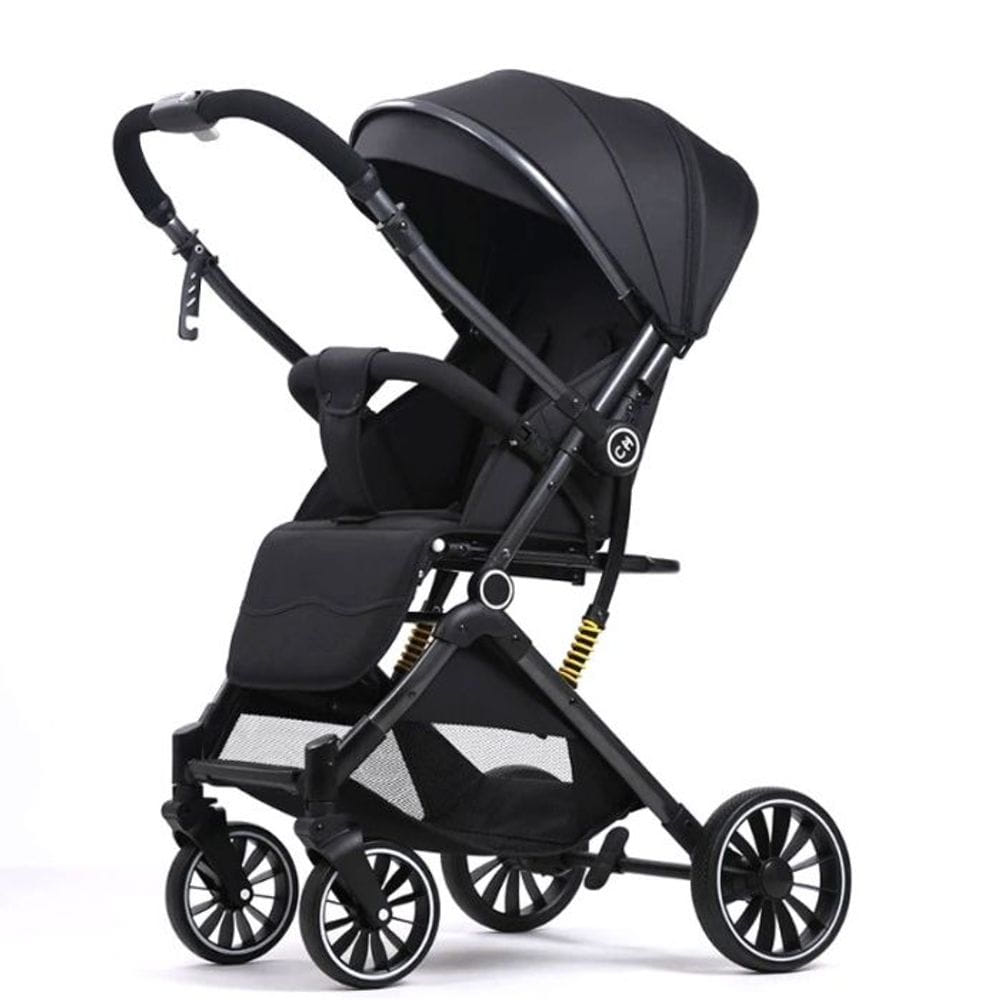 Kinderplay KP0262I Poussette Pliable Profonde Pour Poupée – Poignée Réglable 33-63cm – Sac Inclus – Roues Mousse
